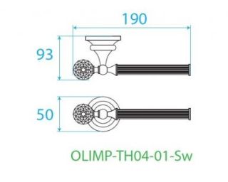 Подвесной полотенцедержатель, держатель для туалетной бумаги, золото Cezares OLIMP-TH04-03/24-Sw